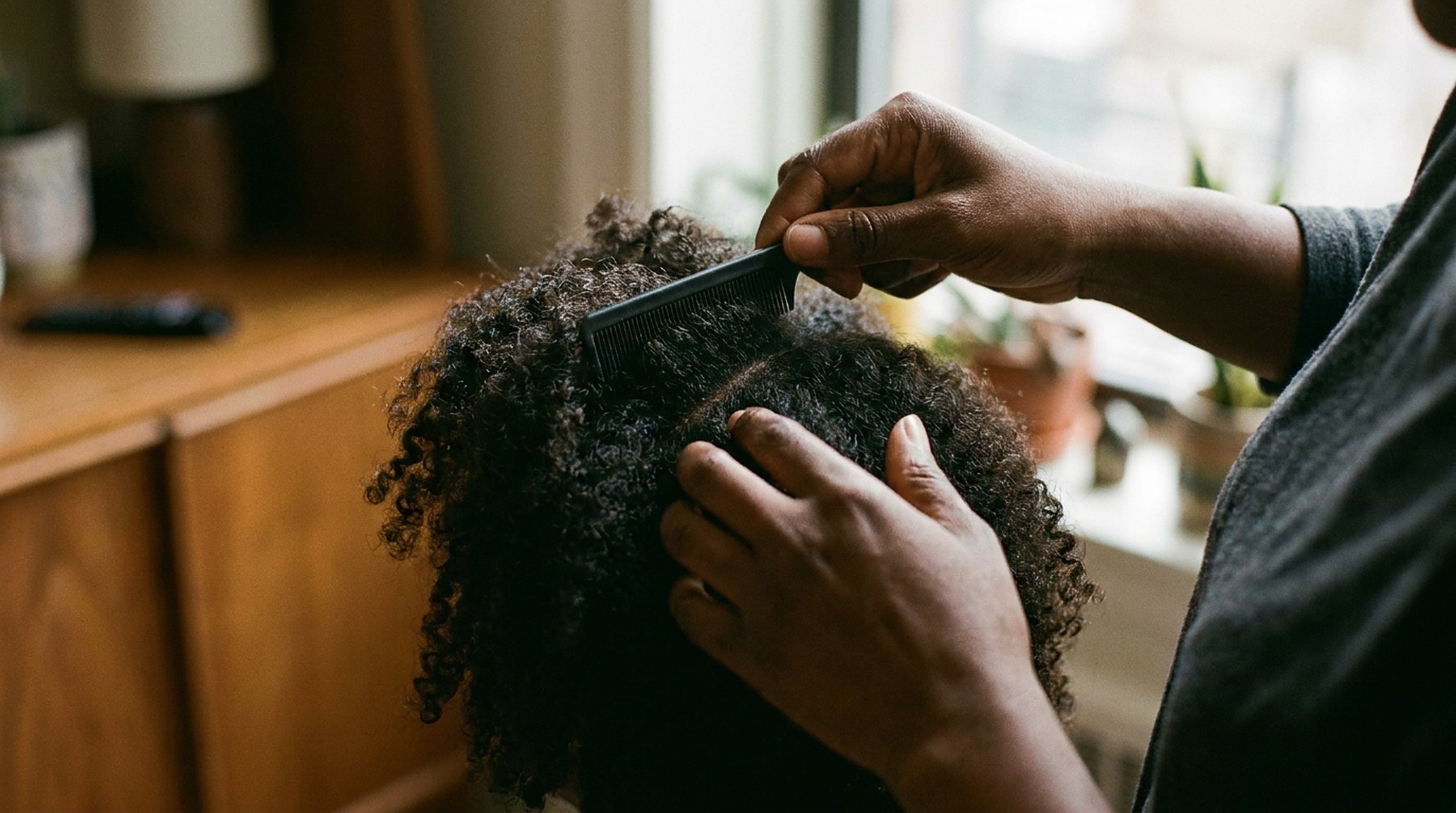 A stylist and a therapist, hands busy, calm — no phone in sight